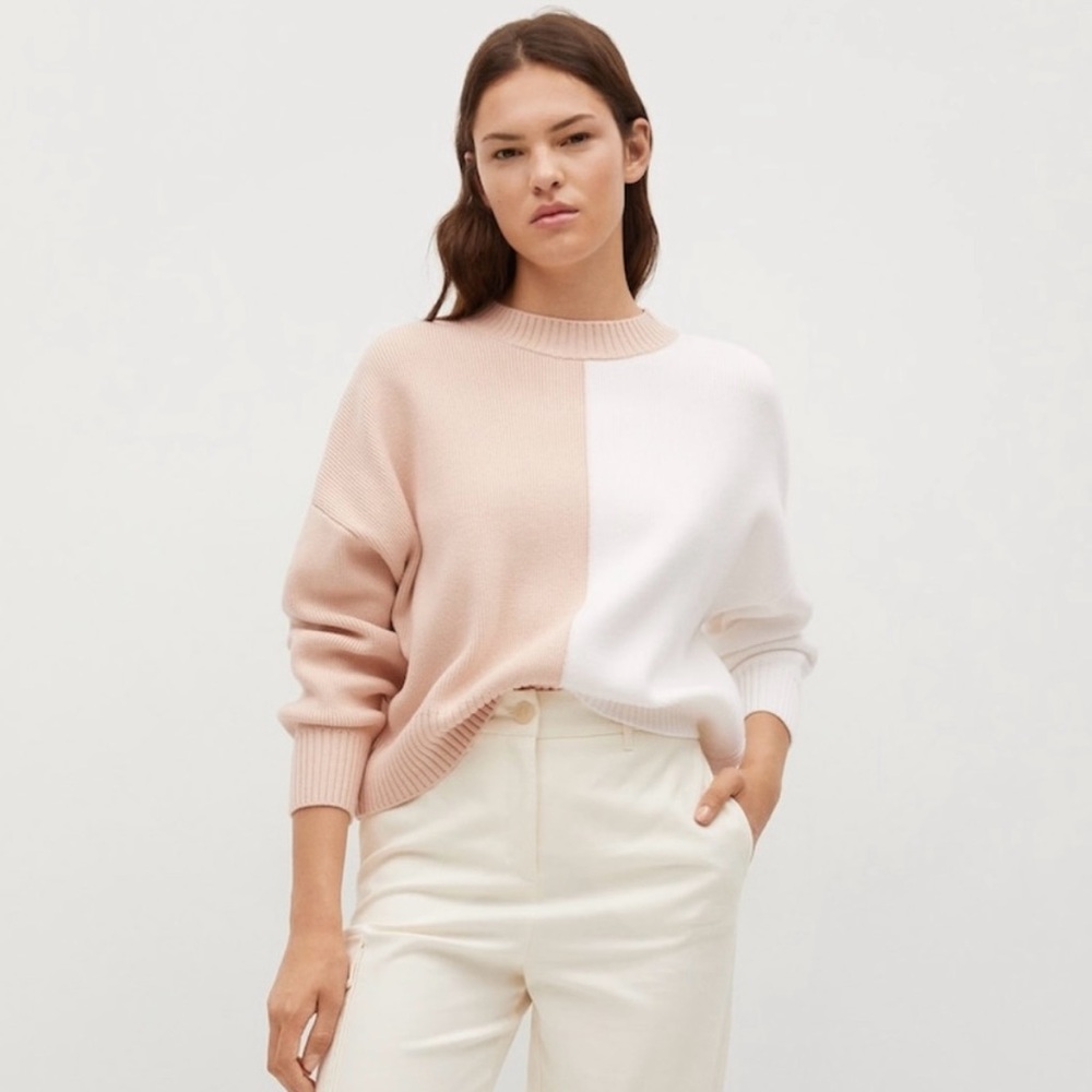 Mango Two Tone Knit Sweater